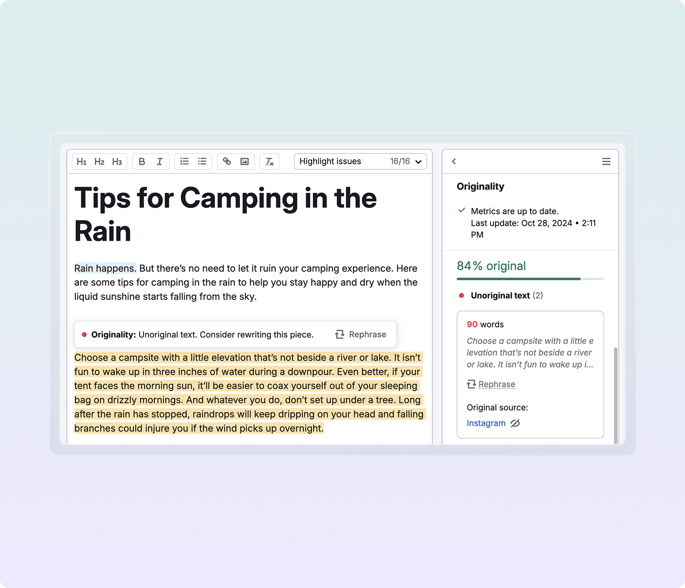 Create Original Content with Semrush